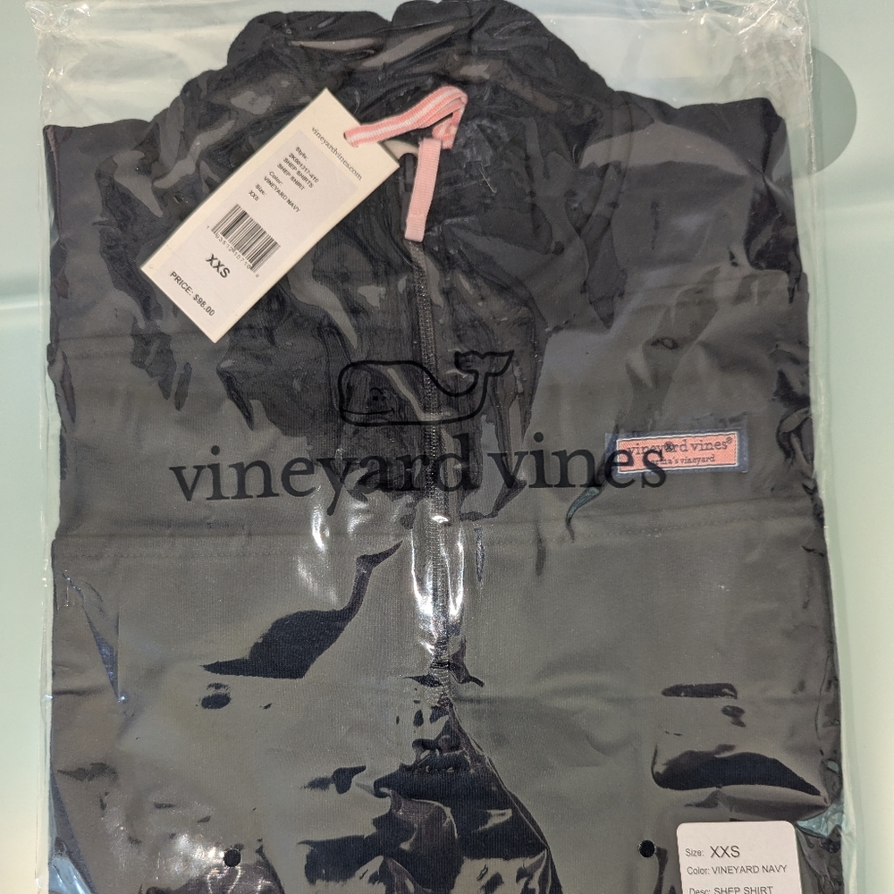 Vineyard Vines Girls XXS Shep Shirt Navy Quarter Zip Pullover NWT - Picture 7 of 8